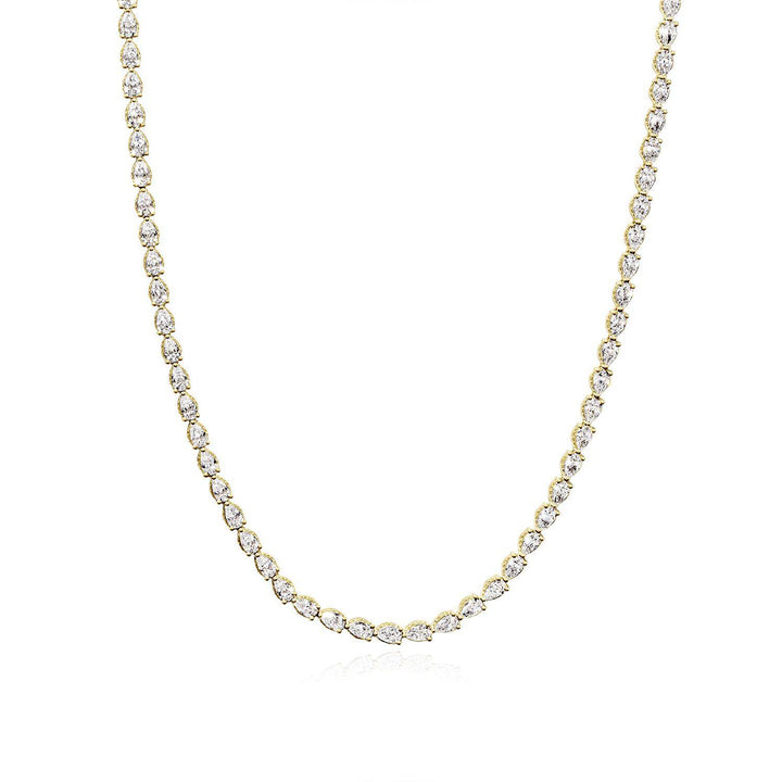 Pear Diamond Tennis Necklace