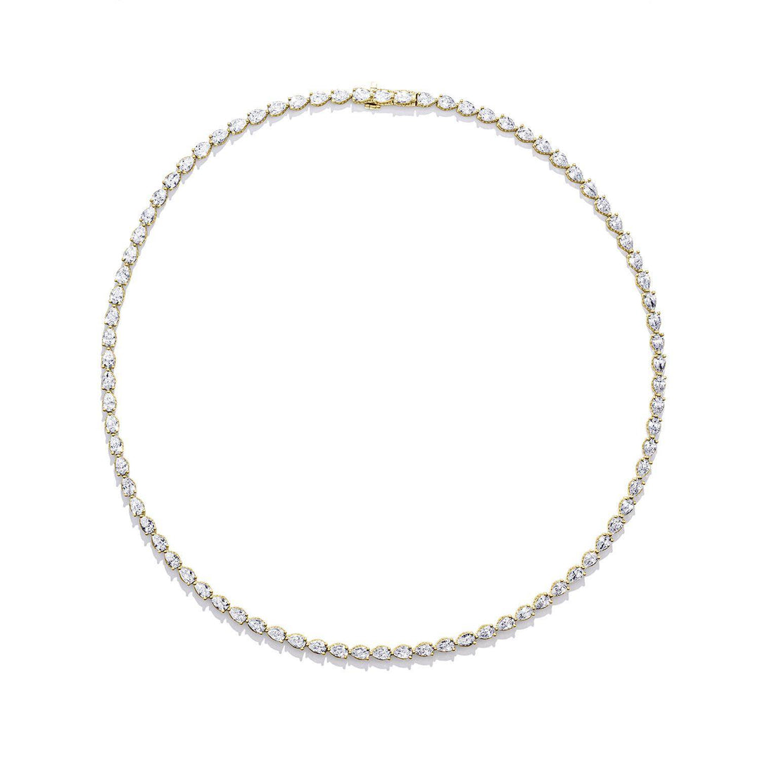 Pear Diamond Tennis Necklace