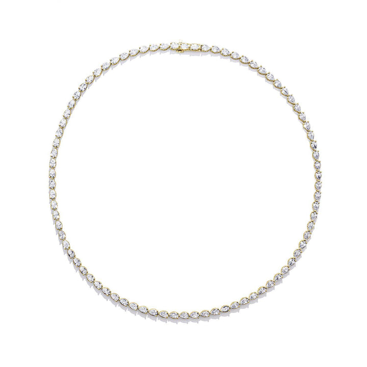 Pear Diamond Tennis Necklace