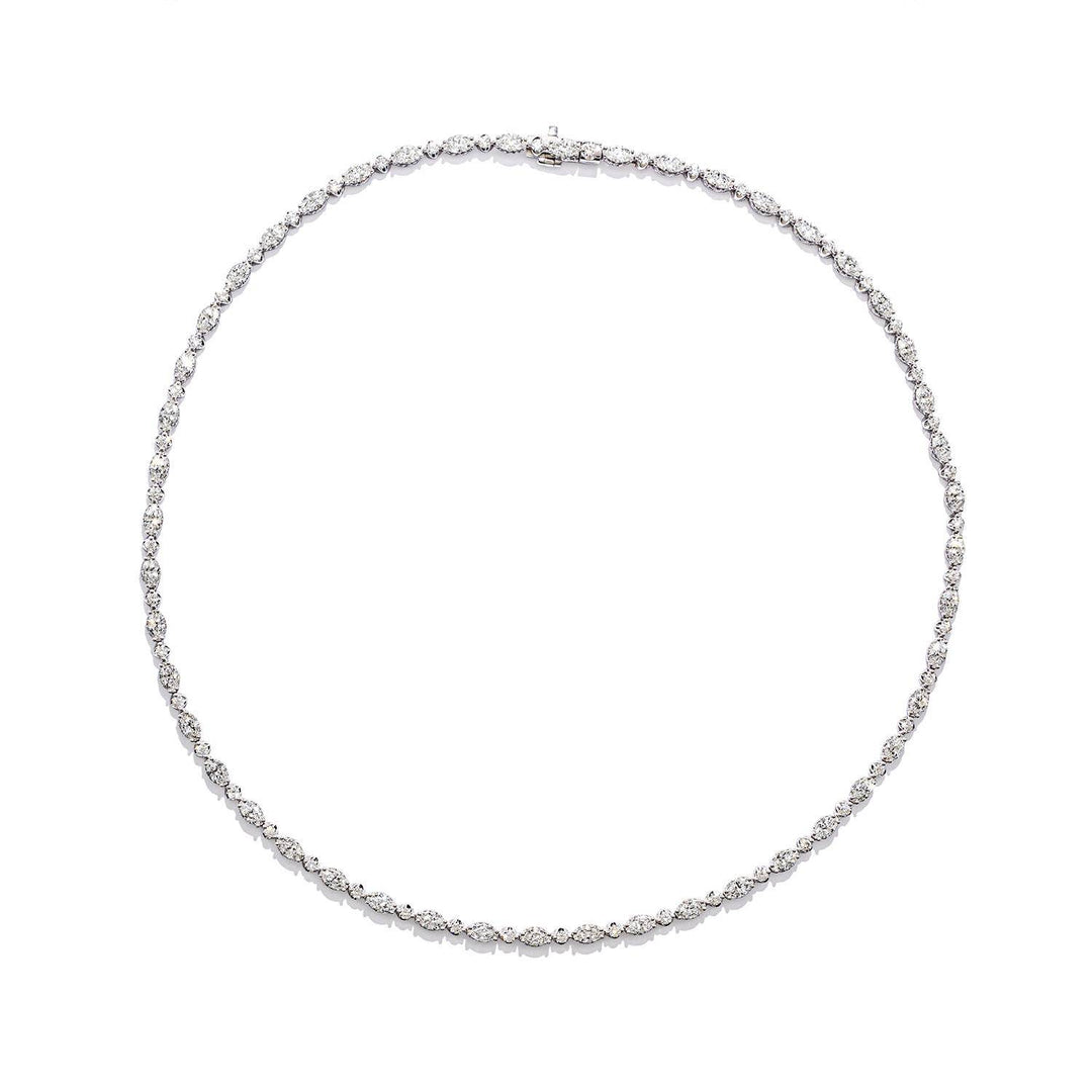 Mixed Diamond Tennis Necklace