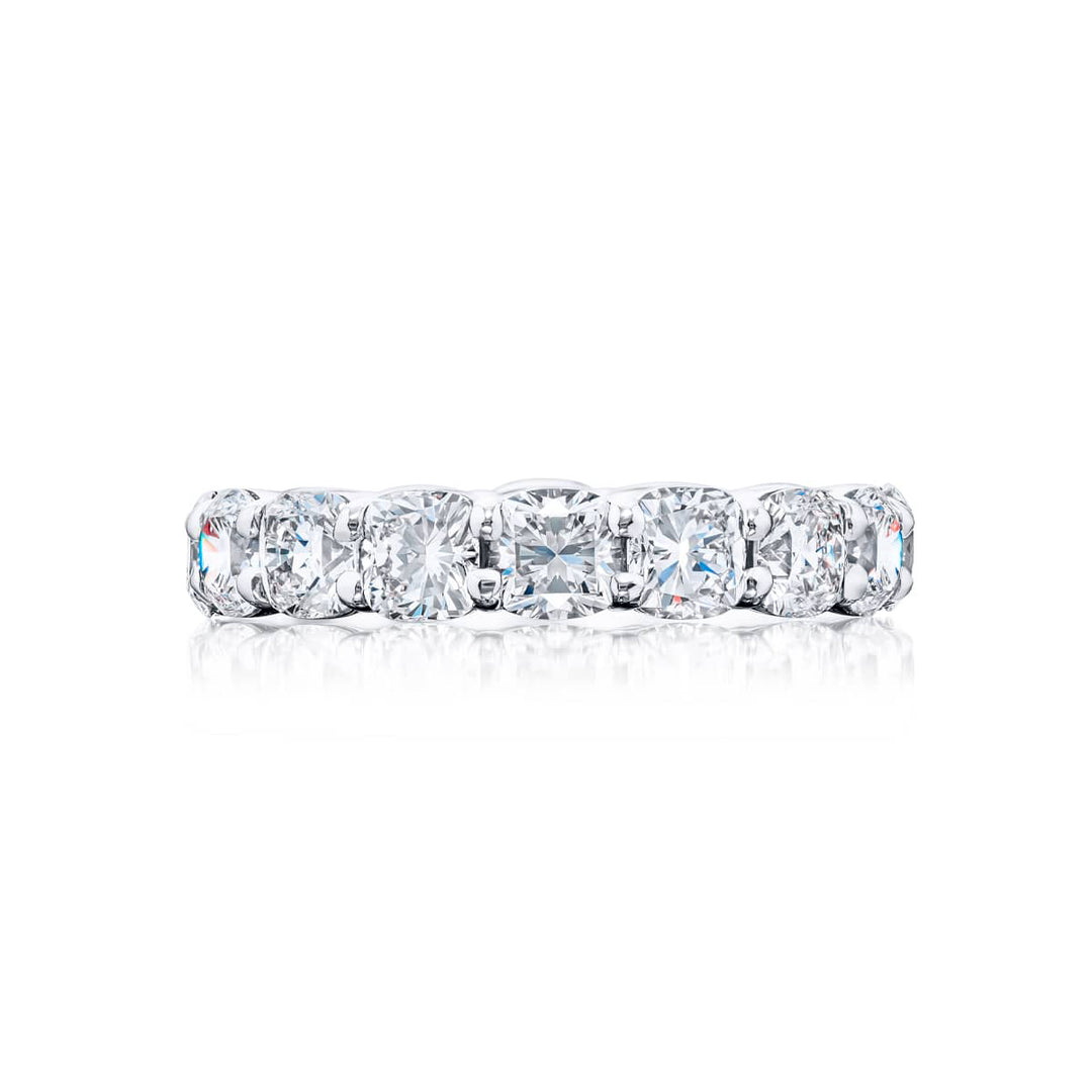 Platinum Cushion-Cut Diamond Eternity Band