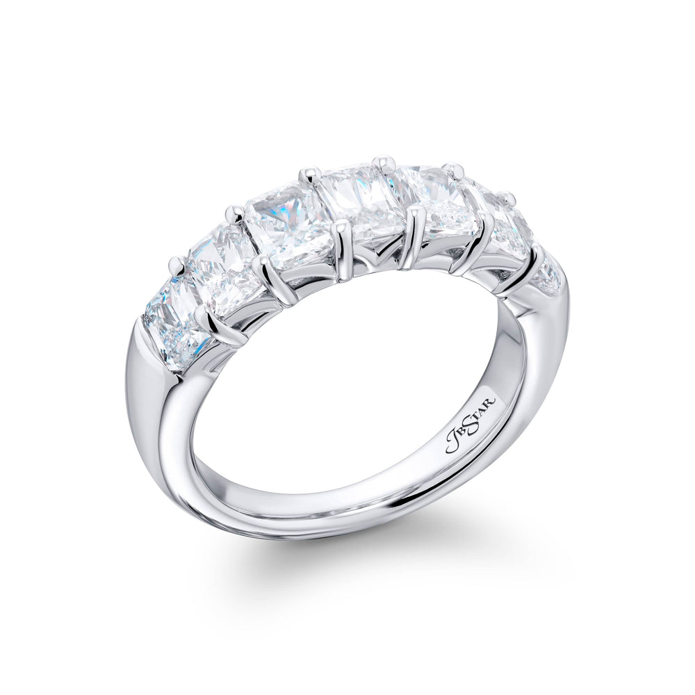 Platinum Radiant-Cut Diamond Band