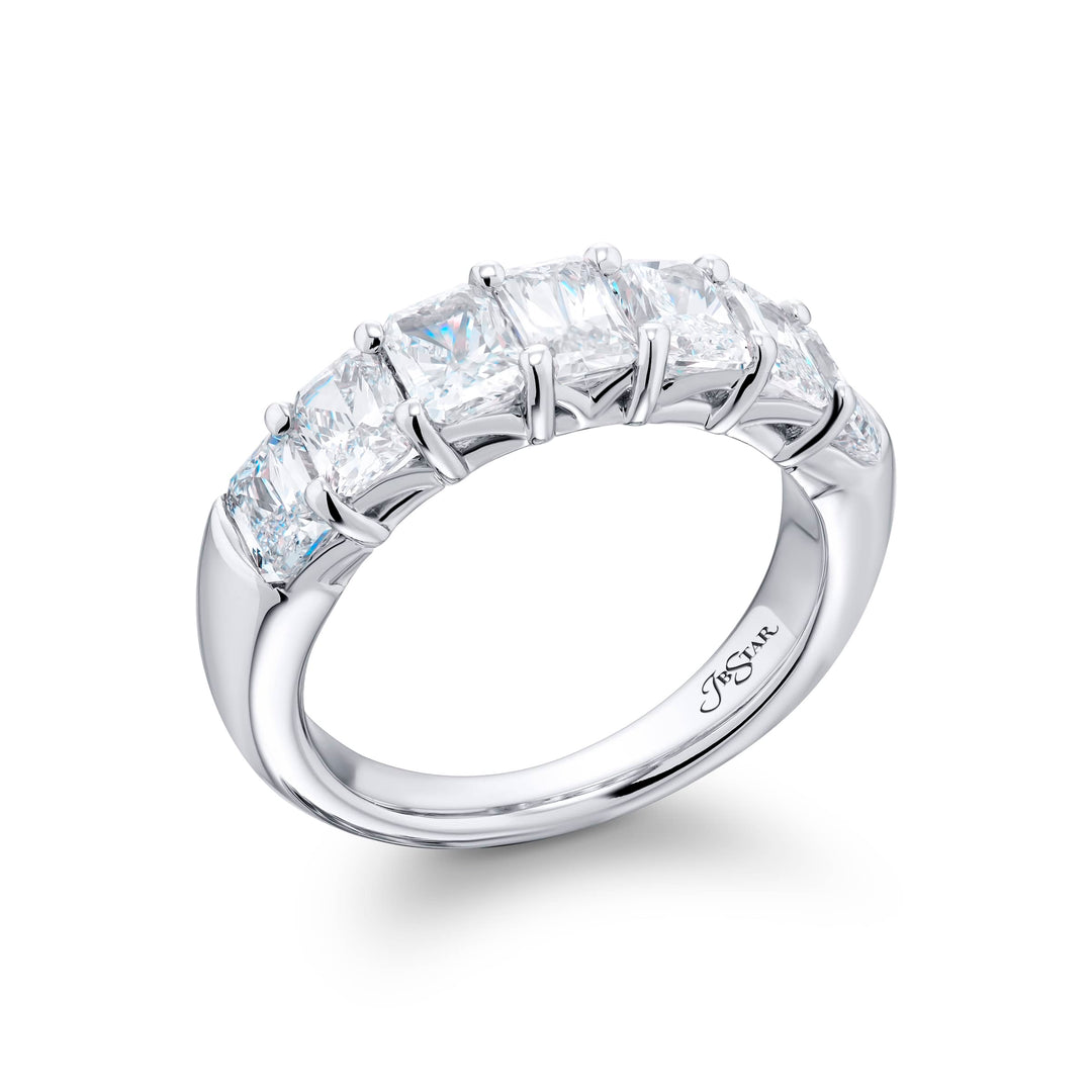 Platinum Radiant-Cut Diamond Band