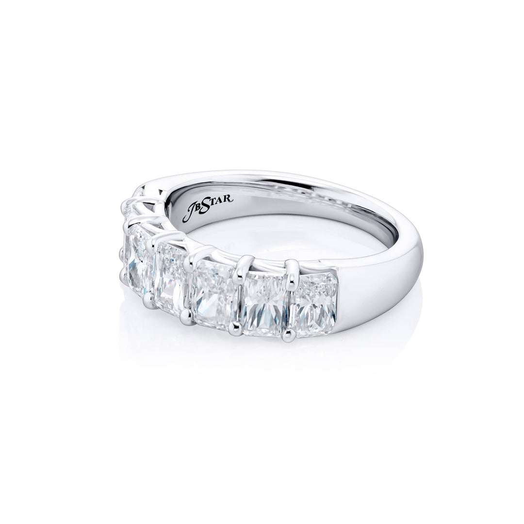Platinum Radiant-Cut Diamond Band