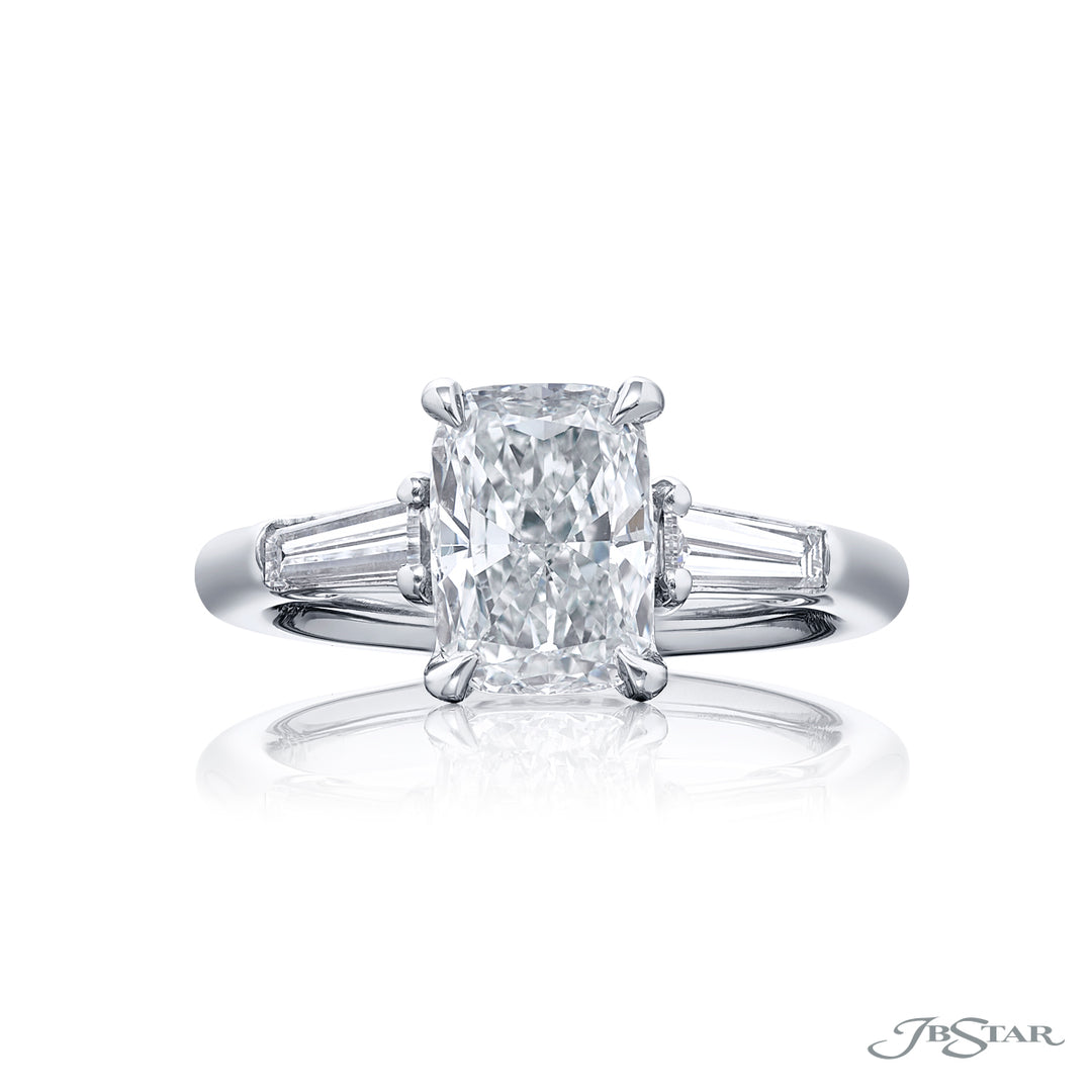 Platinum Cushion-Cut Diamond GIA Certified Engagement Ring