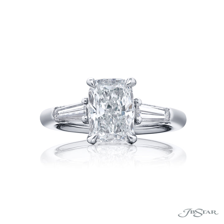 Platinum Cushion-Cut Diamond GIA Certified Engagement Ring