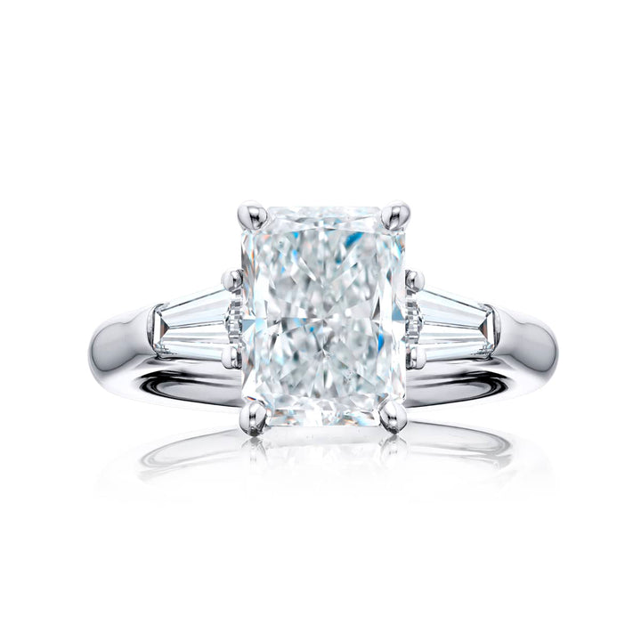 3.50 ct. GIA-Certified Radiant-Cut Diamond Ring with Tapered Baguettes