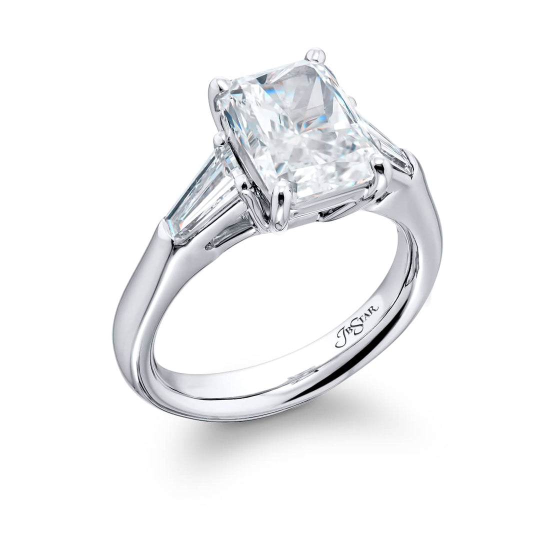 3.50 ct. GIA-Certified Radiant-Cut Diamond Ring with Tapered Baguettes