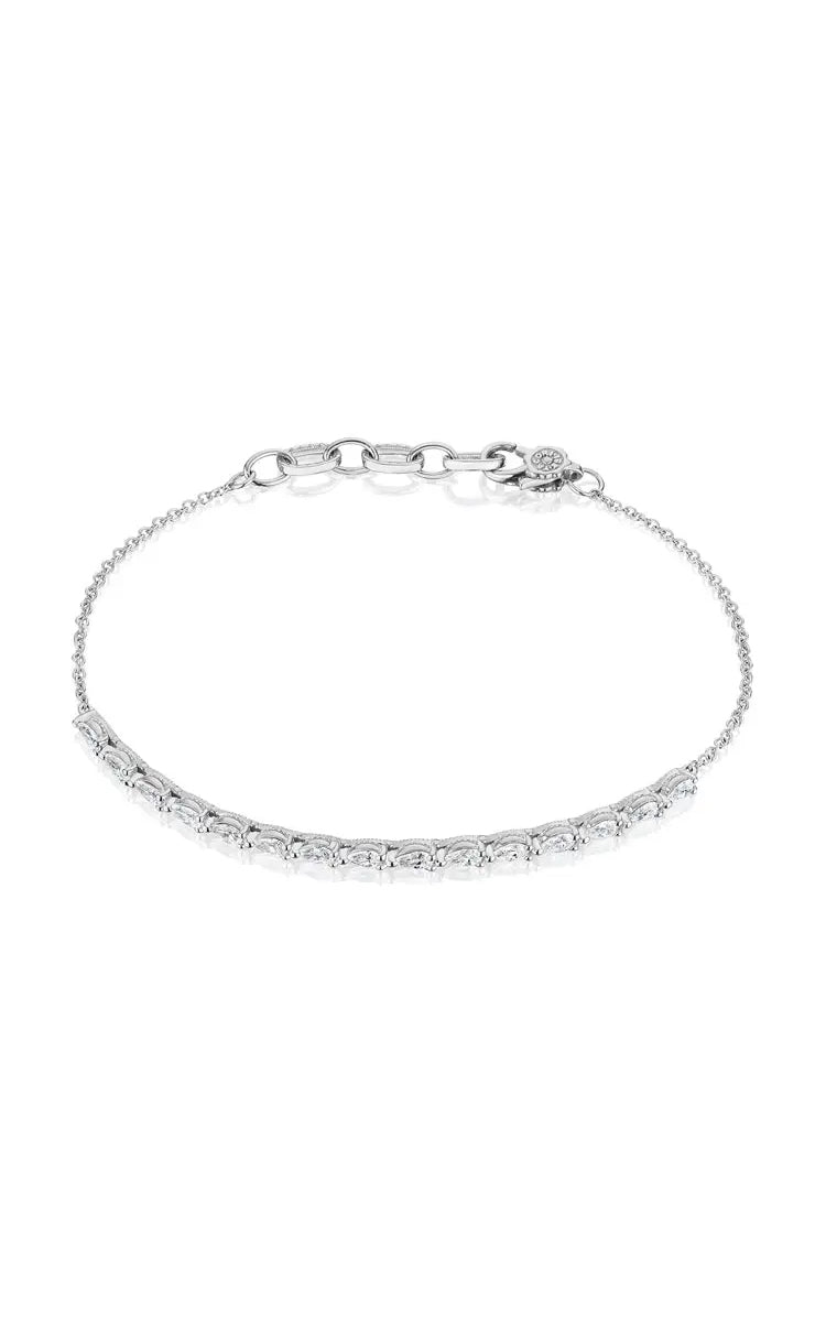 Pear Diamond Bracelet in 18k White Gold