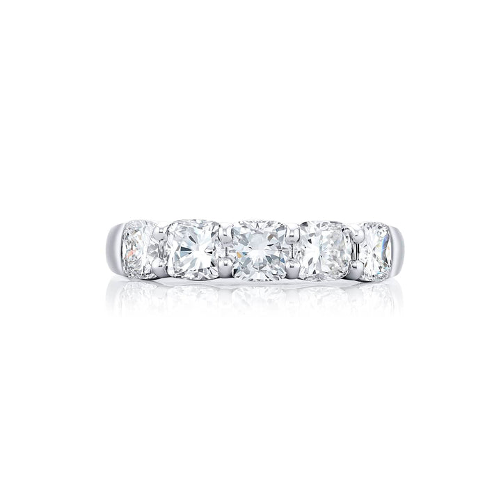 Platinum Cushion-Cut Diamond GIA Certified Band