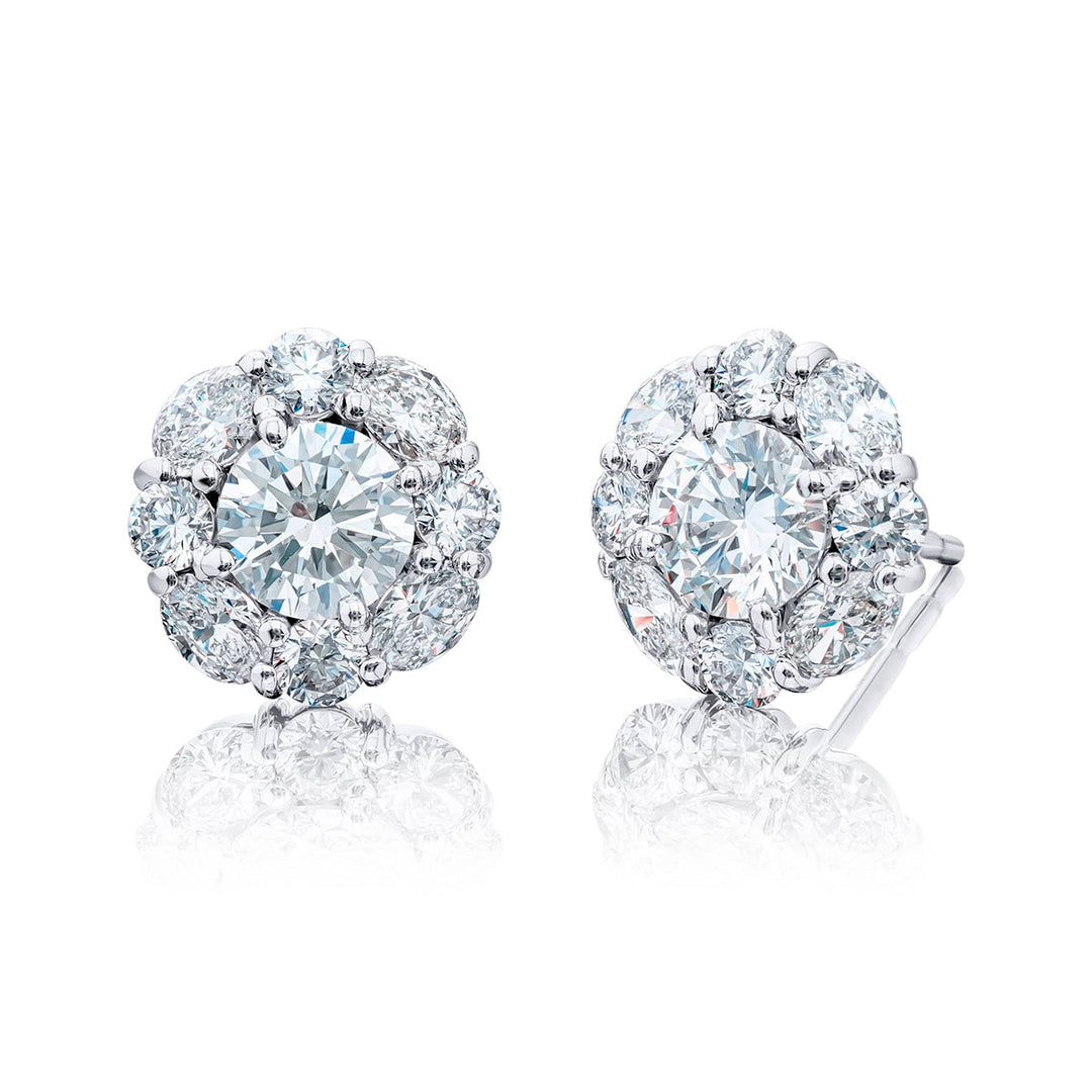 Timeless Diamond Halo Stud Earrings
