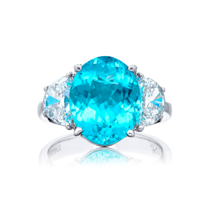 Platinum Oval Paraiba Ring