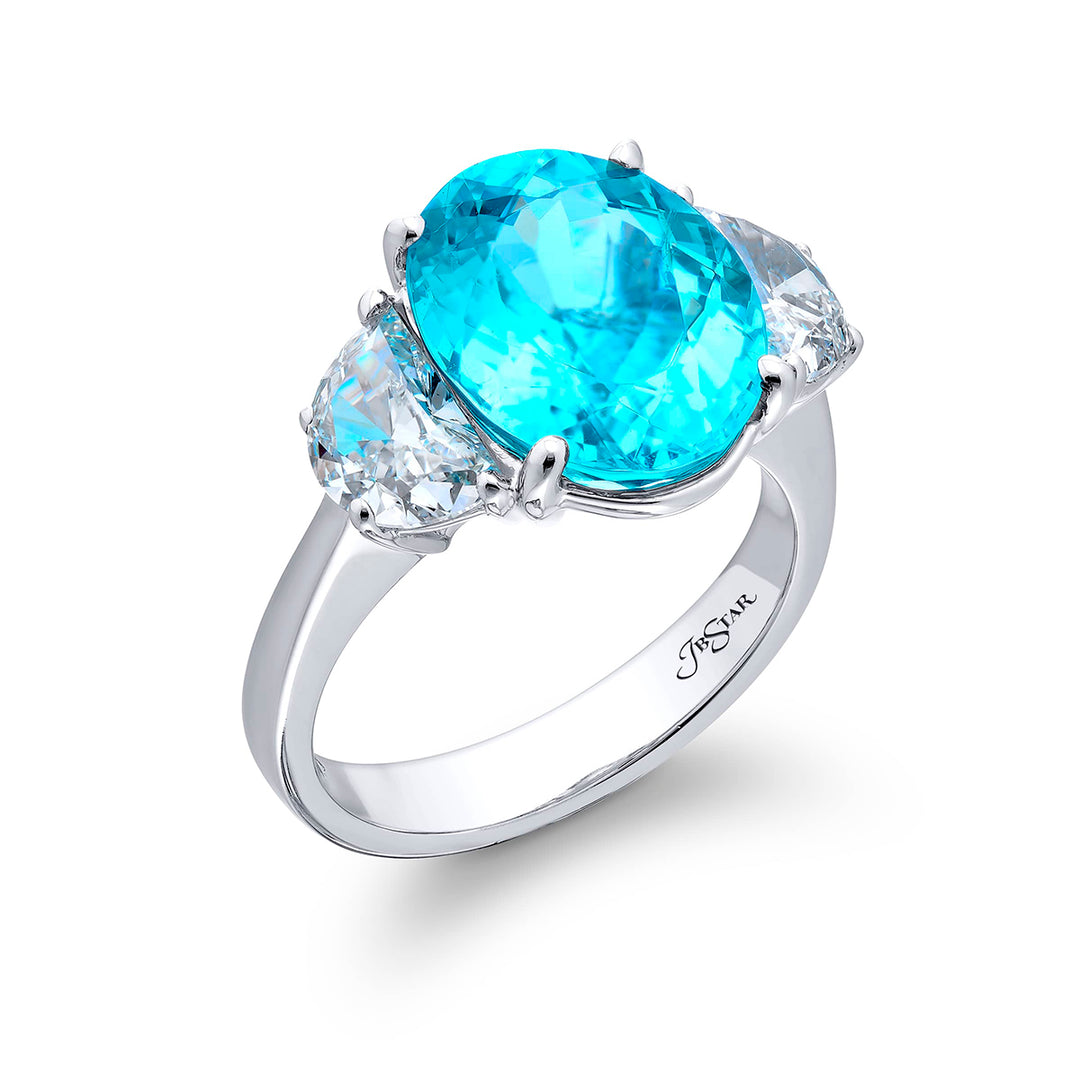Platinum Oval Paraiba Ring