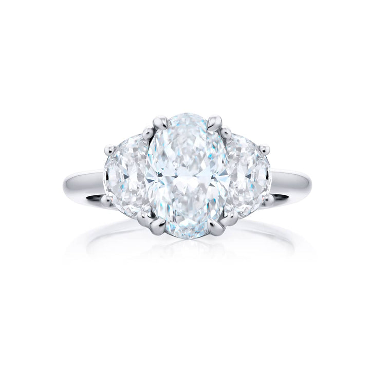 Platinum Oval Diamond Certified Ring