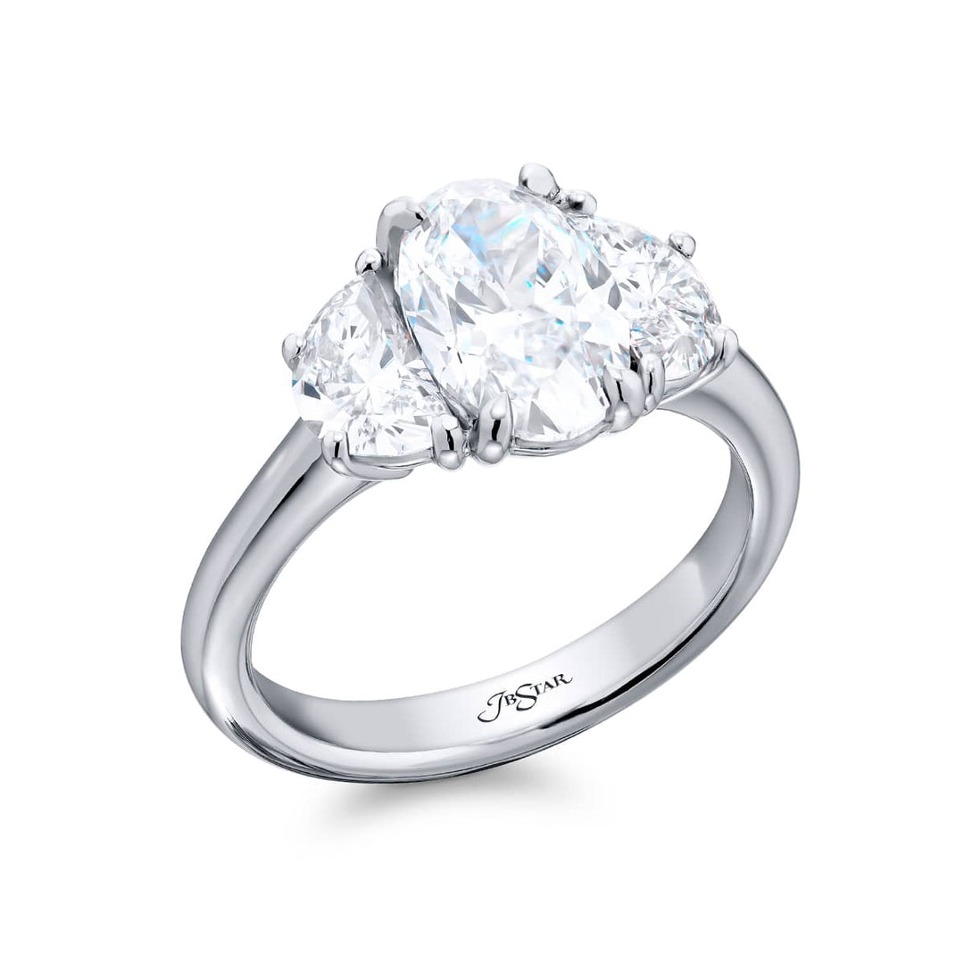 Platinum Oval Diamond Certified Ring