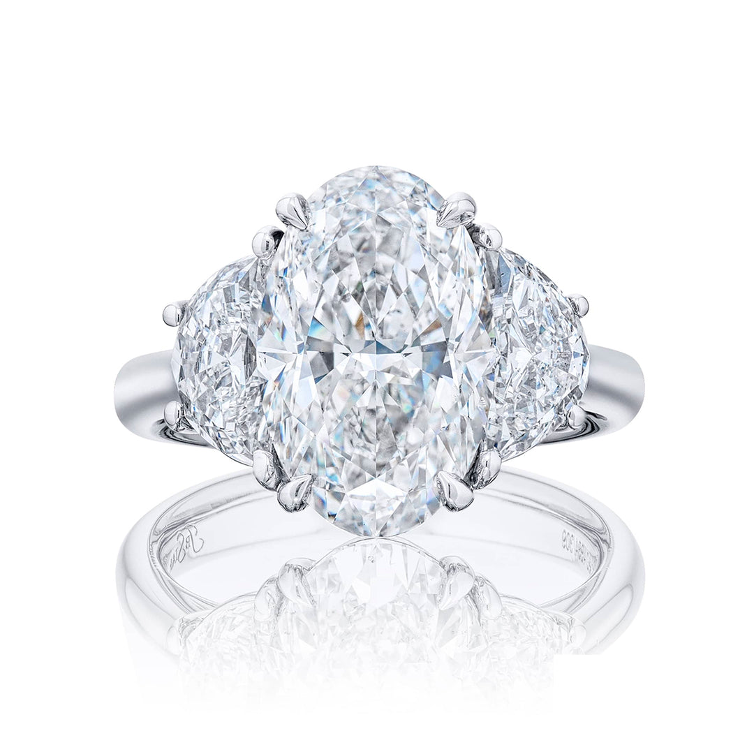 Platinum Oval Diamond Certified Ring