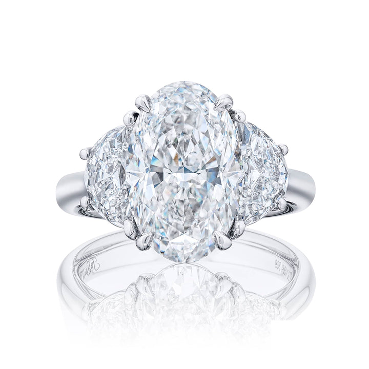 Platinum Oval Diamond Certified Ring