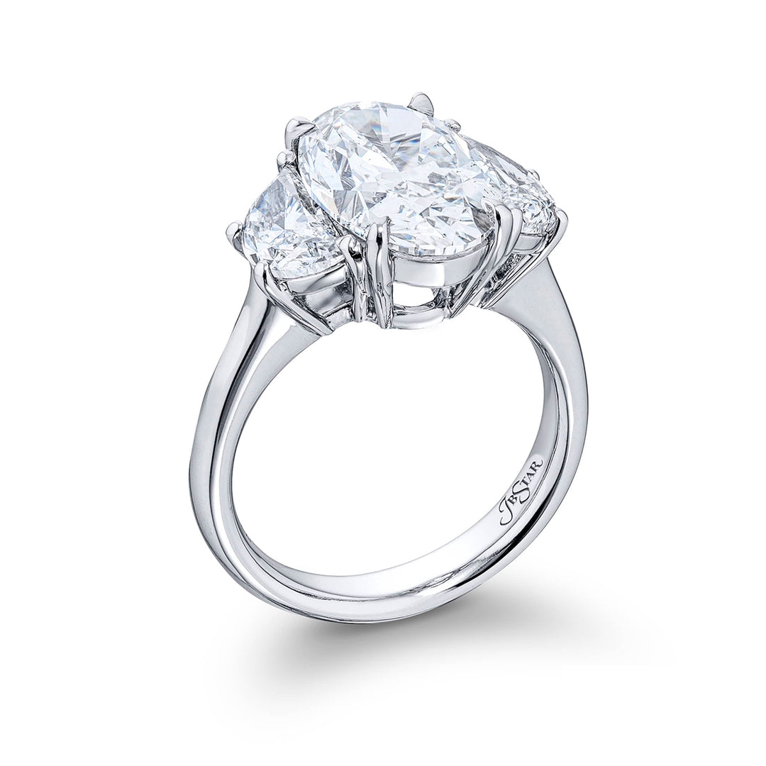 Platinum Oval Diamond Certified Ring