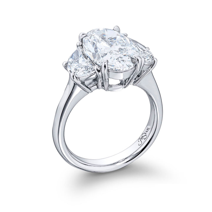 Platinum Oval Diamond Certified Ring