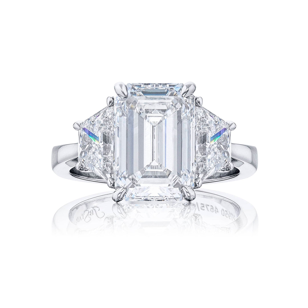 3.77 ct. GIA-Certified Emerald-Cut Diamond Engagement Ring in Platinum