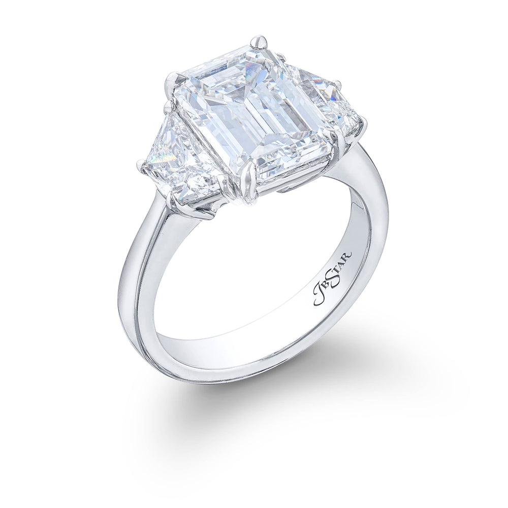 3.77 ct. GIA-Certified Emerald-Cut Diamond Engagement Ring in Platinum