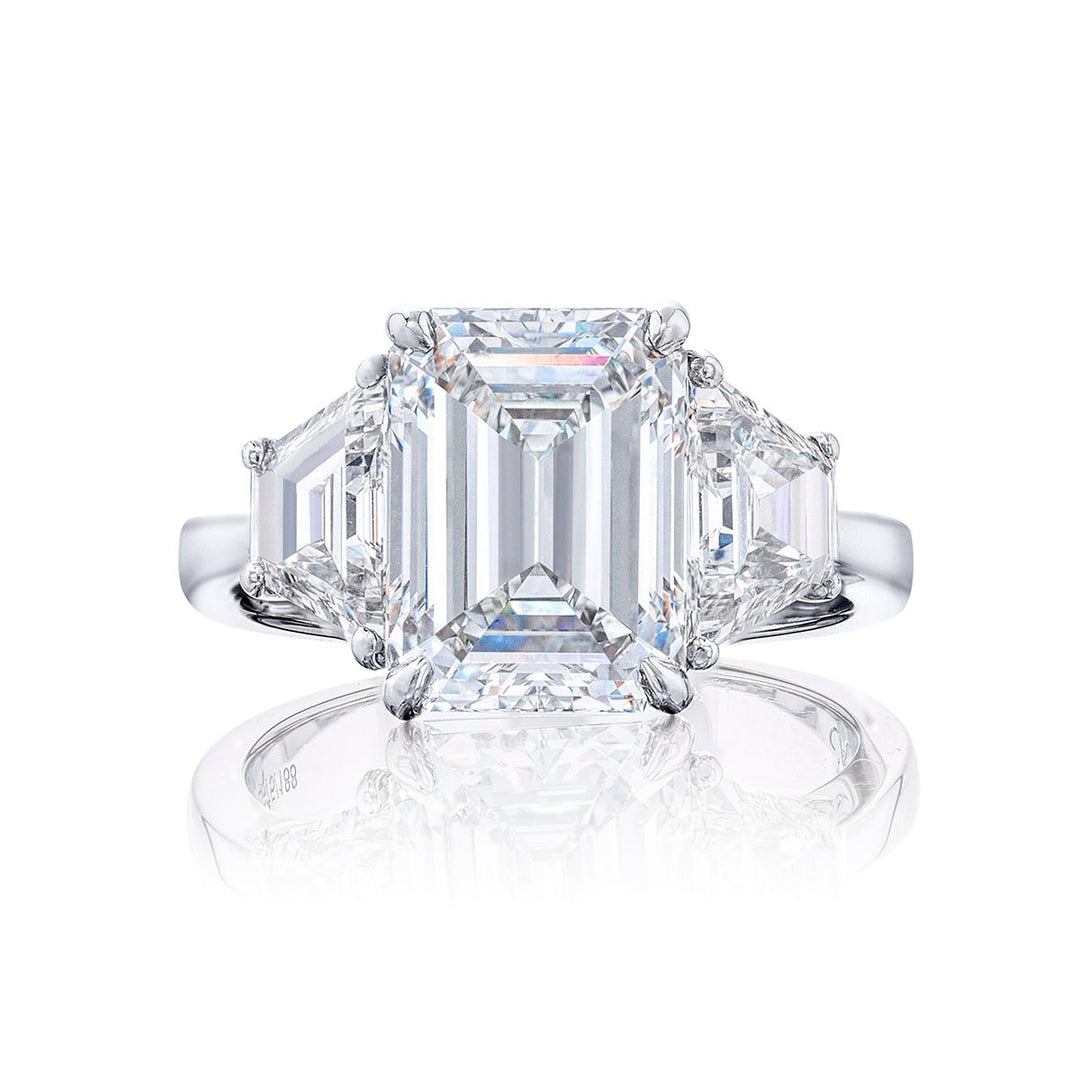 3.70 ct. Emerald-Cut Diamond Engagement Ring in Platinum