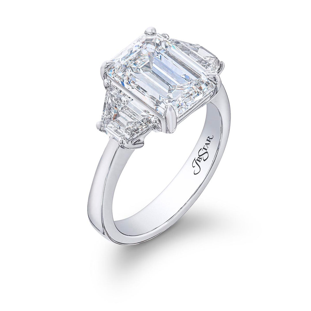 3.70 ct. Emerald-Cut Diamond Engagement Ring in Platinum