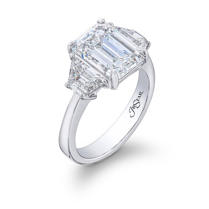 3.70 ct. Emerald-Cut Diamond Engagement Ring in Platinum