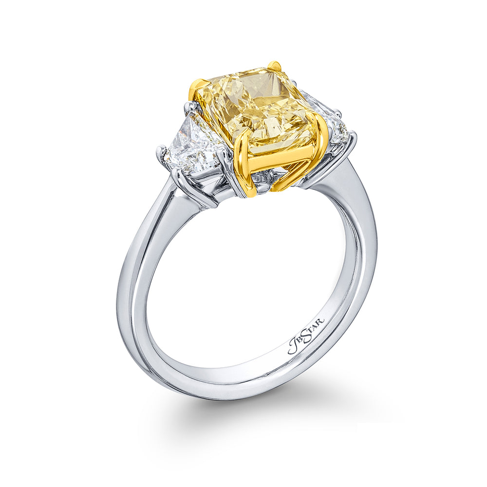 3.01 ct. GIA-Certified Fancy Yellow Radiant-Cut Diamond Engagement Ring in Platinum