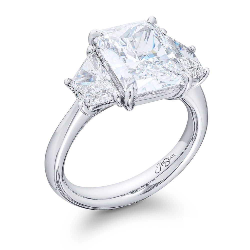 4.00 ct. Certified Vivid Green Emerald-Cut Emerald and Diamond Ring in Platinum