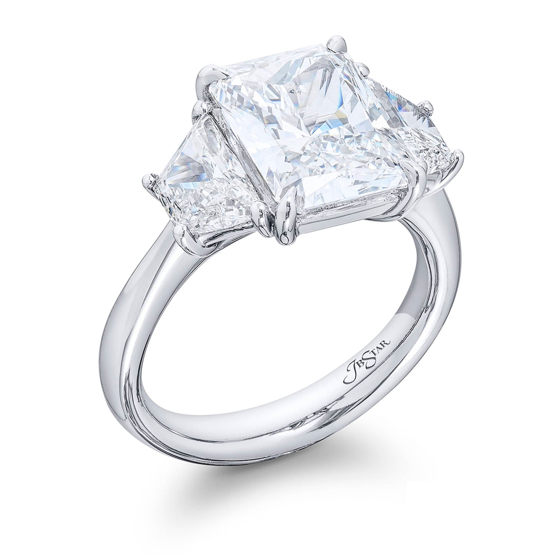 4.00 ct. Certified Vivid Green Emerald-Cut Emerald and Diamond Ring in Platinum