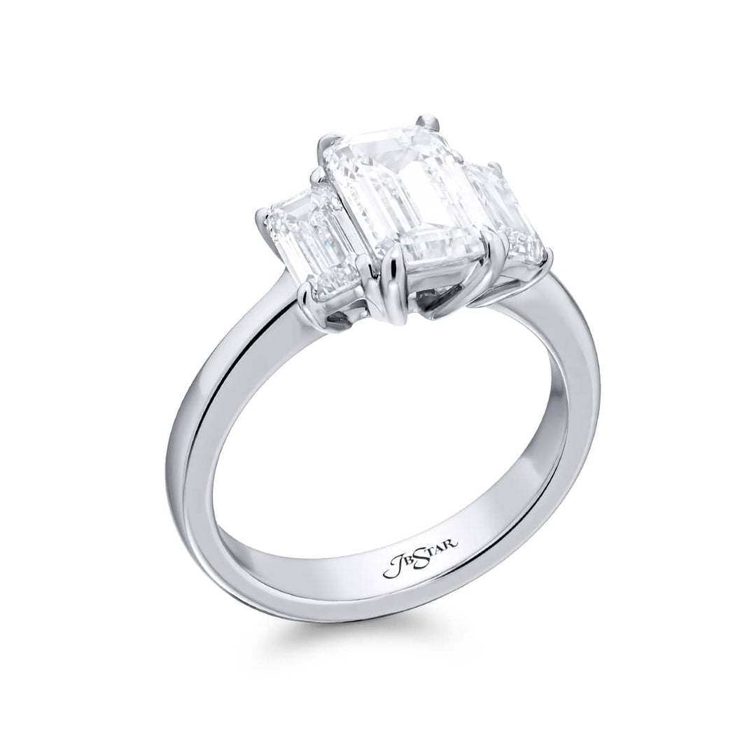 Dazzling Brilliance: Our timeless 1.51 ct. GIA certified Diamond Ring. This gorgeous emerald-cut diamond flanked by matching emerald-cut diamonds is handcrafted in pure platinum.