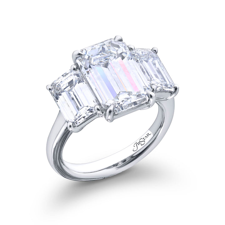 Platinum Emerald-Cut Diamond GIA Certified Engagement Ring
