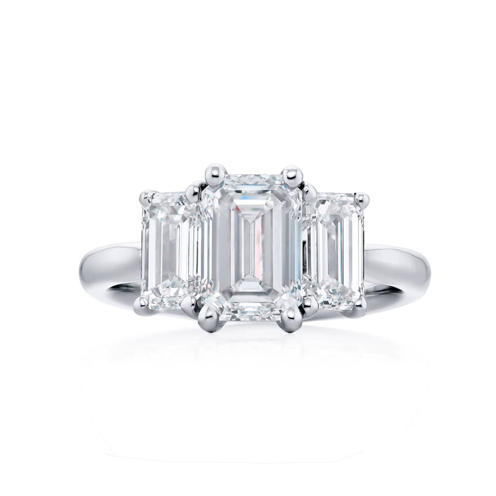Platinum Emerald-Cut Diamond GIA Certified Engagement Ring
