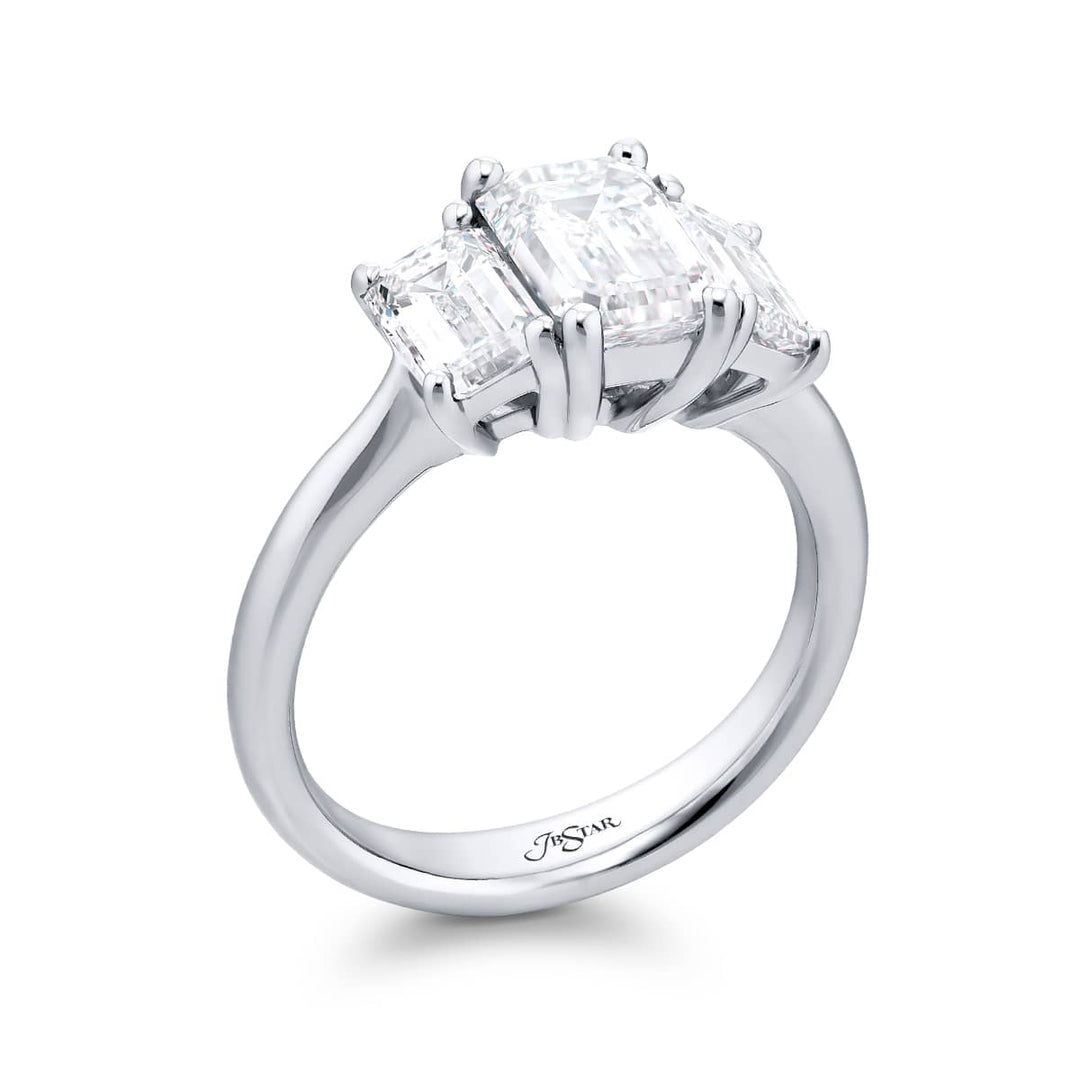 Platinum Emerald-Cut Diamond GIA Certified Engagement Ring