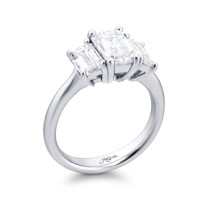 Platinum Emerald-Cut Diamond GIA Certified Engagement Ring