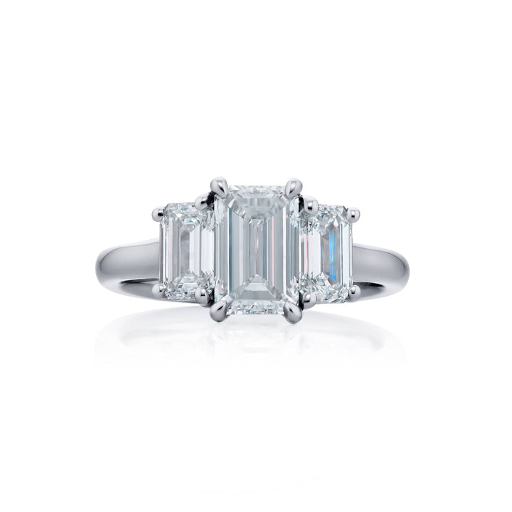 Platinum Emerald-Cut Diamond GIA Certified Engagement Ring