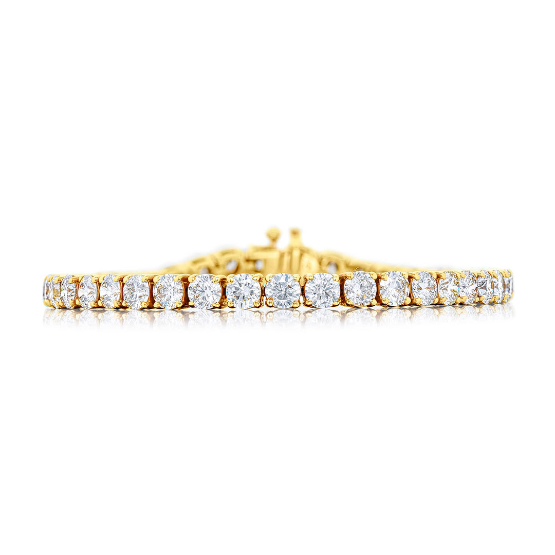 18K Yellow Gold Round Diamond Bracelet