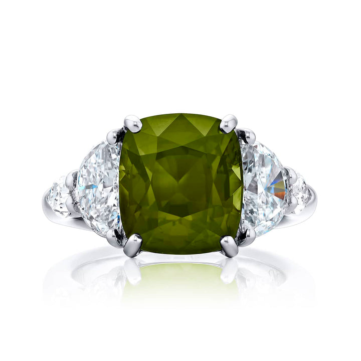 5.27 ct. Cushion-Cut Vivid Emerald & Diamond Ring in Platinum