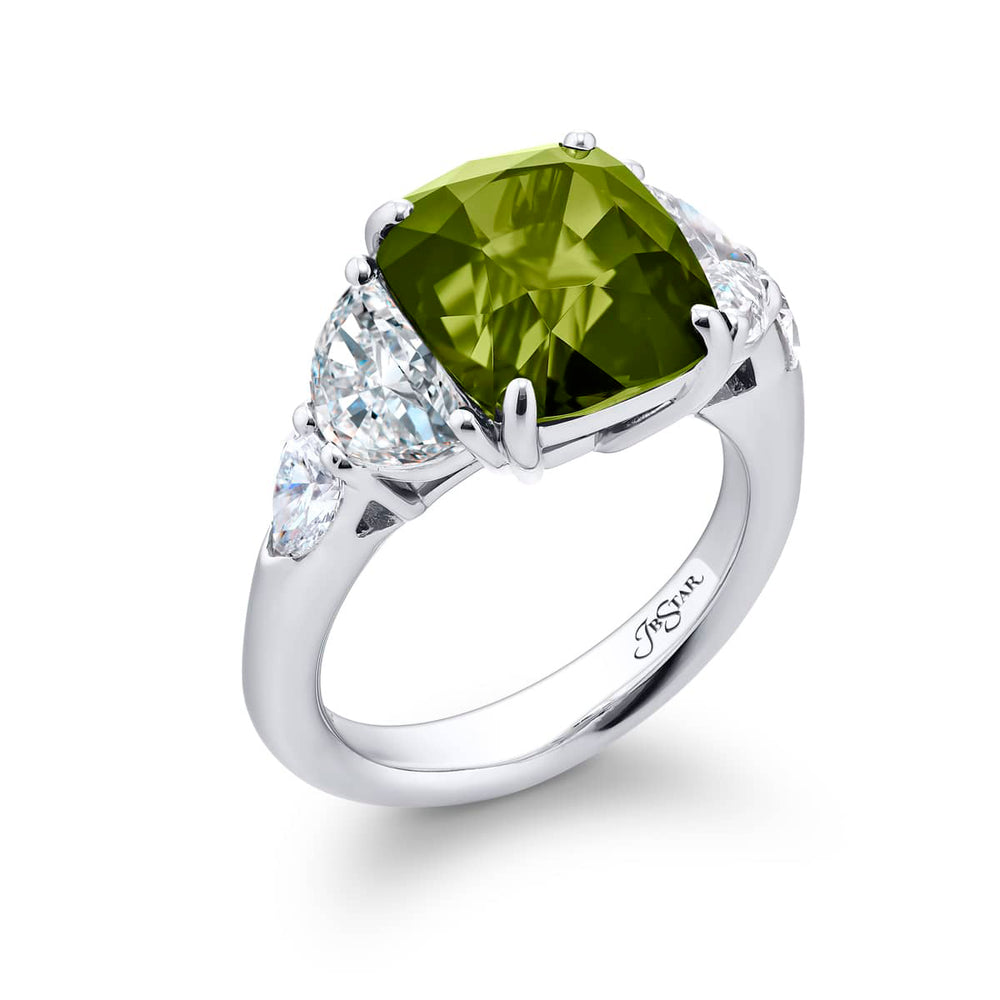 5.27 ct. Cushion-Cut Vivid Emerald & Diamond Ring in Platinum