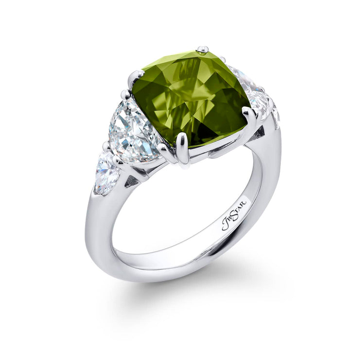 5.27 ct. Cushion-Cut Vivid Emerald & Diamond Ring in Platinum