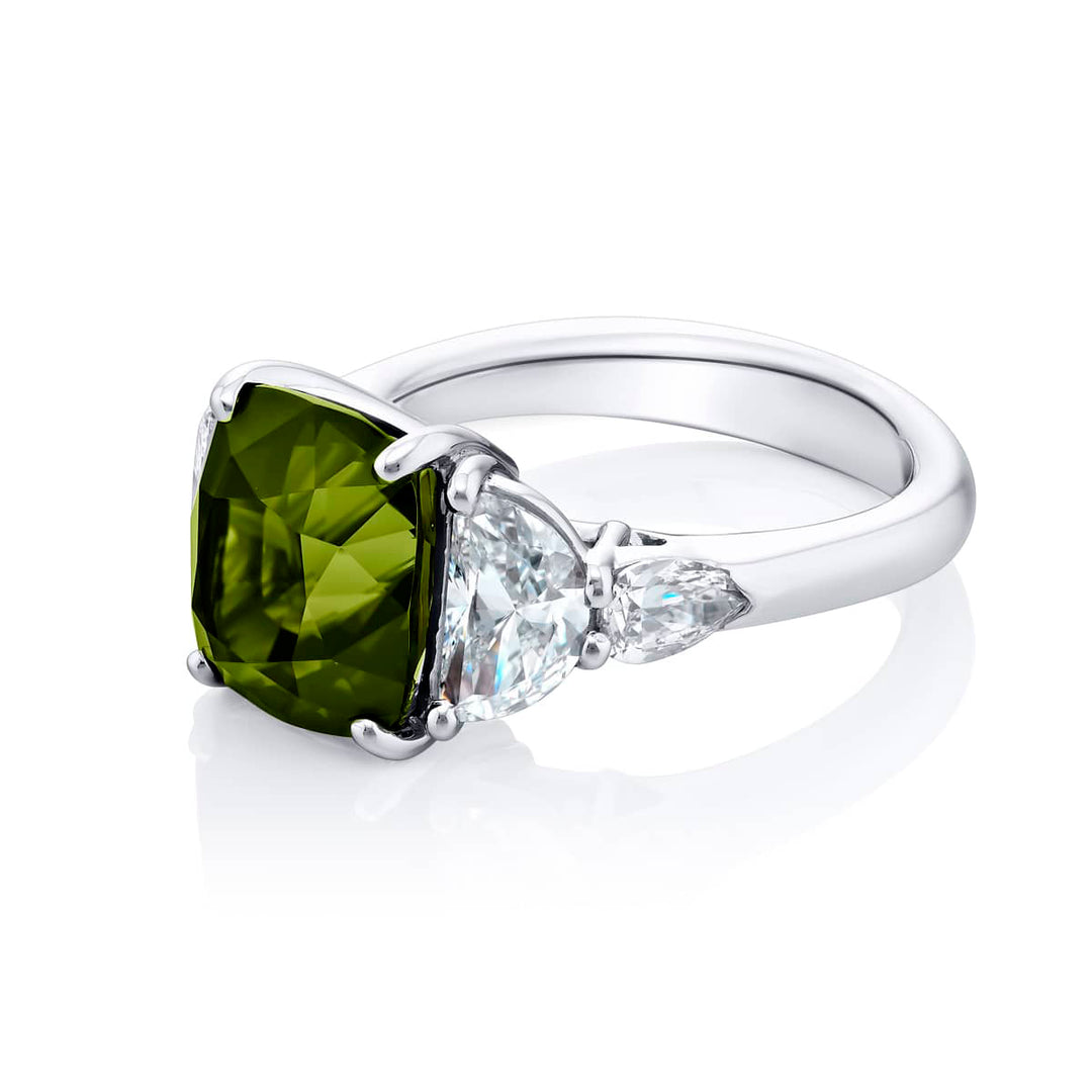 5.27 ct. Cushion-Cut Vivid Emerald & Diamond Ring in Platinum