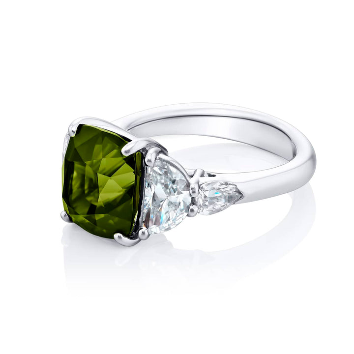 5.27 ct. Cushion-Cut Vivid Emerald & Diamond Ring in Platinum
