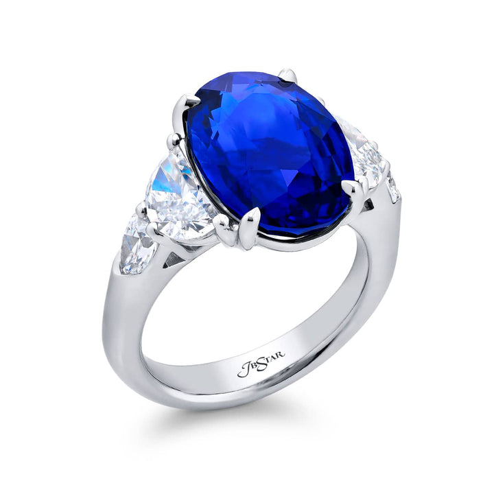 Platinum Oval Sri Lankan Sapphire Certified Ring