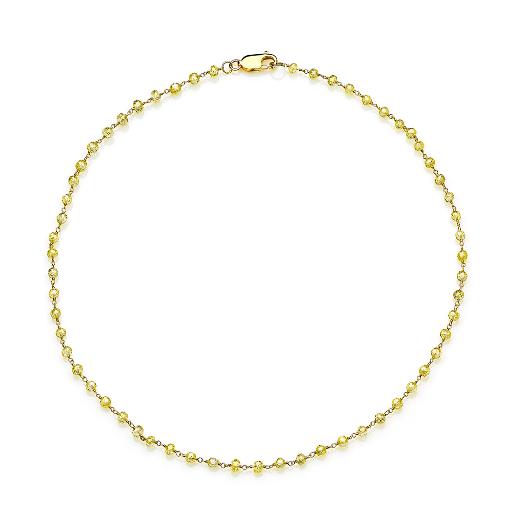 18K Yellow Briolette Fancy Yellow Diamond Necklace