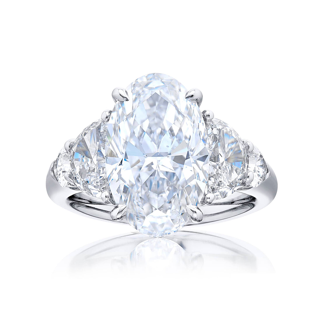 Platinum Oval Diamond Certified Ring