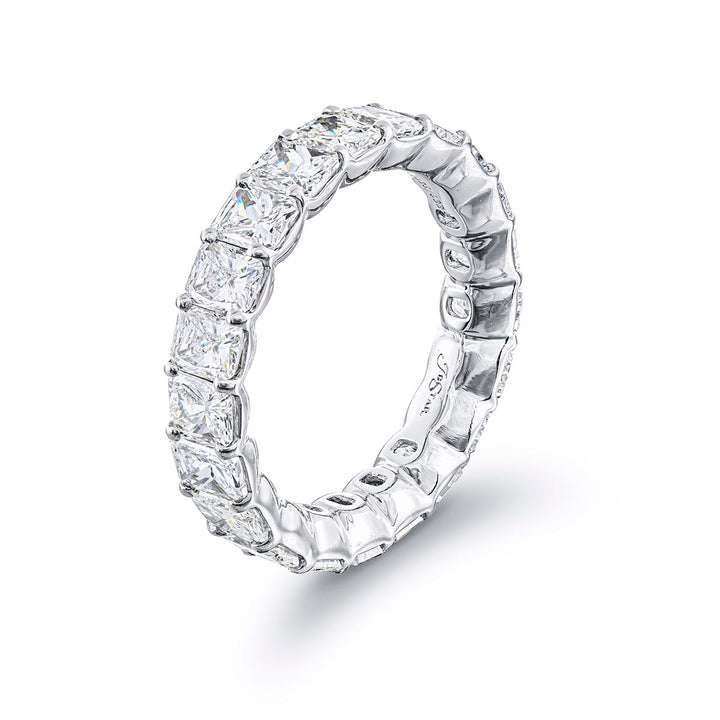 Diamond Eternity Band 20 Radiant Cut Diamonds Shared Prong