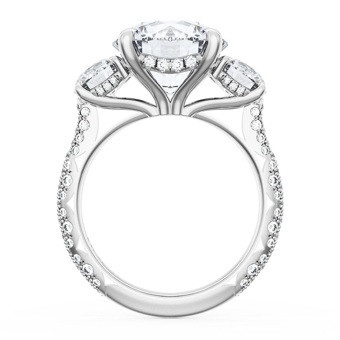 Round 3-Stone Engagement Ring