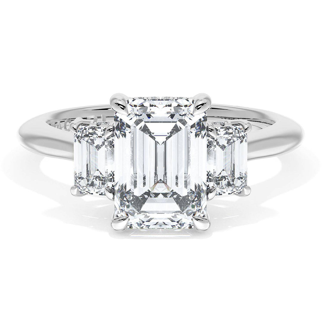 Emerald 3-Stone Engagement Ring