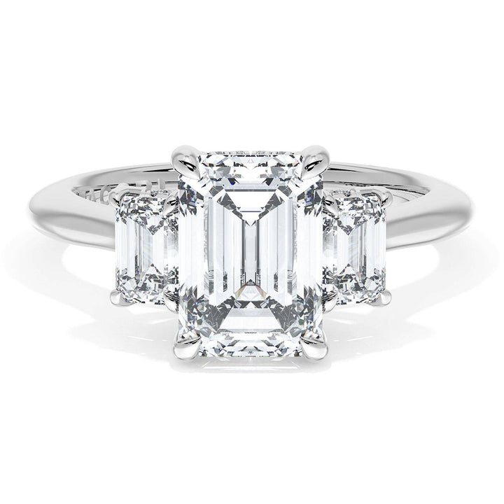 Emerald 3-Stone Engagement Ring